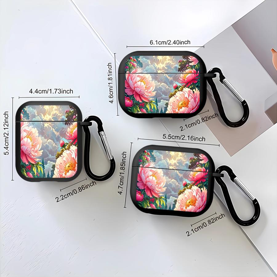 Case For Airpods Pro3 Pro2 4 2 3 1 Pro Earphone Cases Cover Rich And Lustrous Peony Fashion