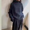 Elegant Korean Gray Turtleneck Knit Sweater for Women - 2024 Autumn/Winter Collection
