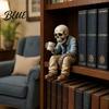Resin Desk Ornaments Funny Sitting Skeleton Figurine Holding Coffee Cup Vintage Durable Craft Decor Ornament Unique Gag Stress Relief Gift