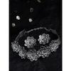 Shining Diva Fashion Latest Stylish Traditional Oxidised Silver Necklace Jewellery Set for Women