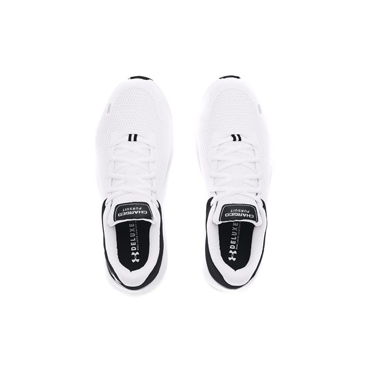 Under Armour Charged Pursuit 2 Wear-Resistant Sports Fabric Synthetic Leather Low-Top Casual Running Shoes Men Sneaker White 3024138-103