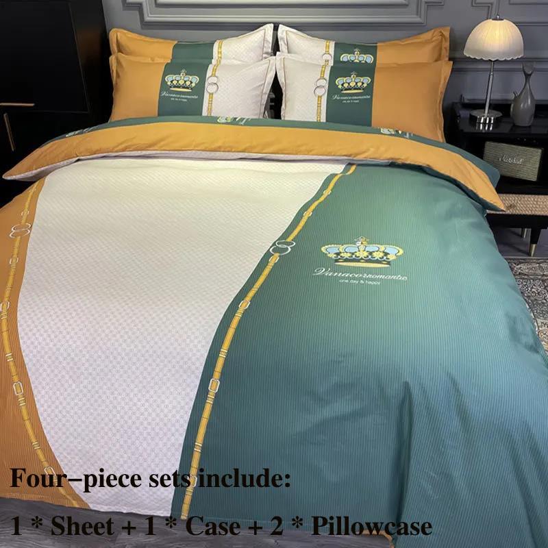 Čtyřdílné ložní prádlo z čisté bavlny Lehký luxus Vysoká kvalita Povlak na polštář Jednolůžko 1,5 metru 1,8 metru Ložní prádlo