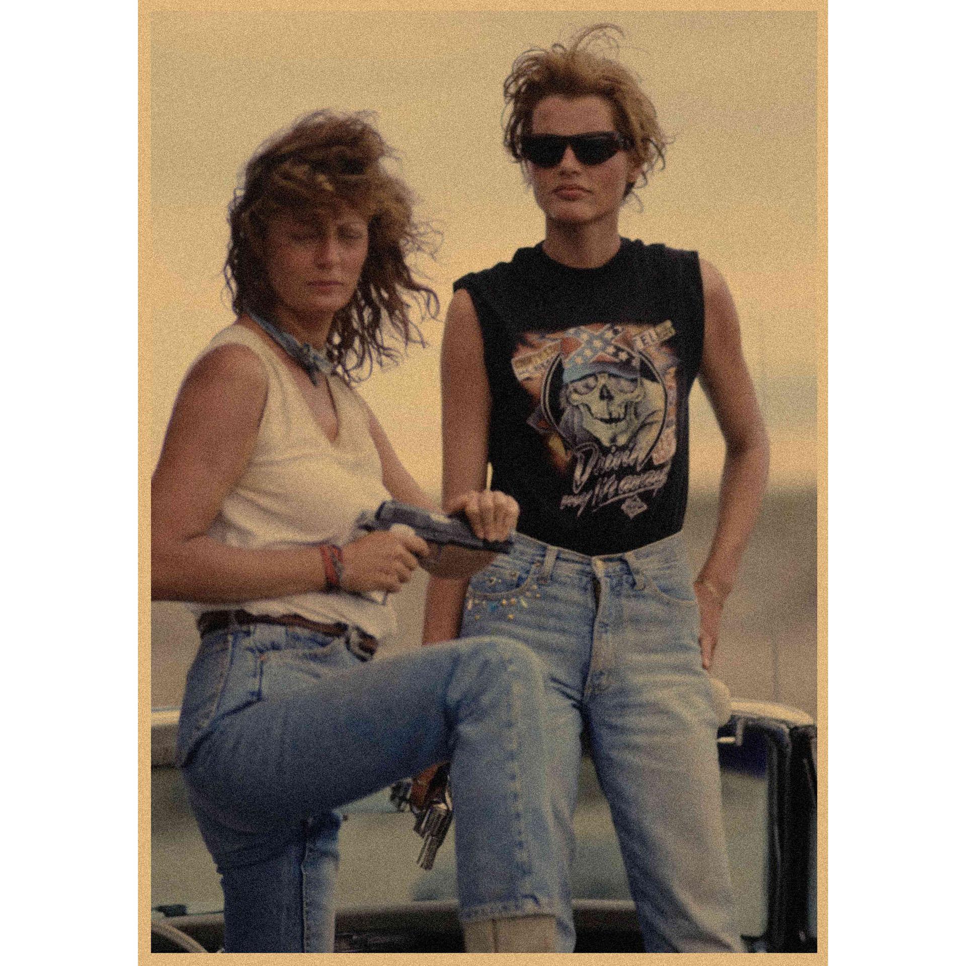 

Retro Kraft Paper Wall Poster: Thelma & Louise Movie Mural 364 29.7X42cm (A3 size)