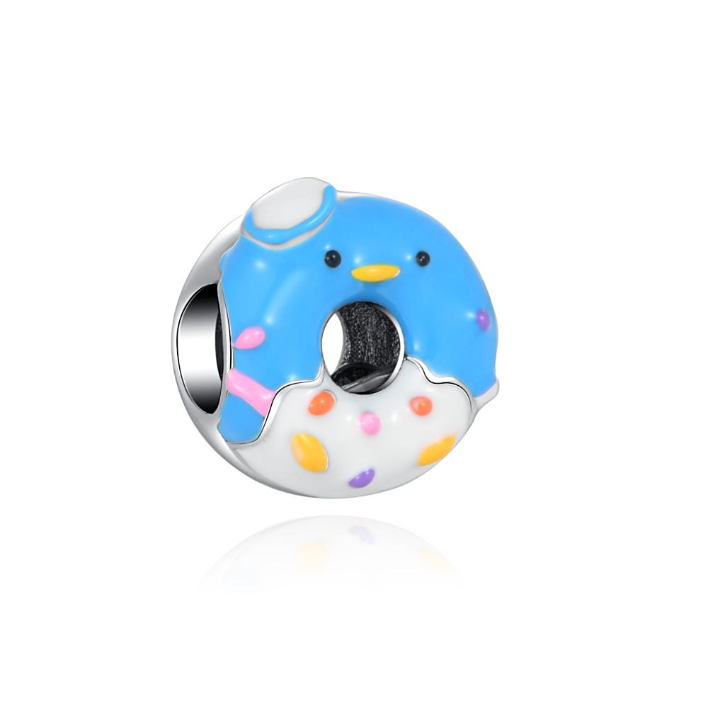 Sweet Cute Donut Burger Ice Cream Cake Charm Bead Copper Compatible Original Bracelet Pendant Diy Women'S Jewelry Making