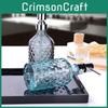 Hand Modern Glass Soap Dispenser 400ml Pump Decorative Embossed Design Household