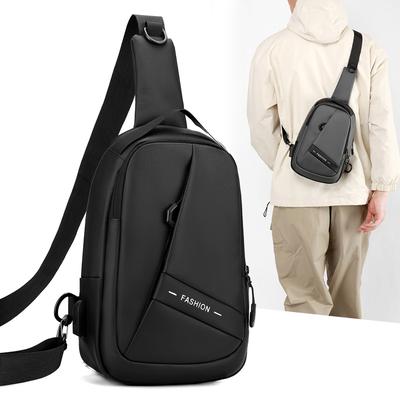 Men's Lightweight Waterproof Chest Bag - Sporty USB Charging Sling with Multi-Pockets (Durable & Hands-Free for Outdoor Activities)