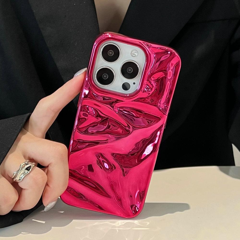 For IPhone 16 Pro Max Chromed TPU Case,Wave Series Plating Gliter Bling Chromed TPU Case for IPhone 15 14 13 12 Pro Max