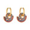 Niche retro color enamel oil drop earrings, ear buckles, light luxury, high-end sense, new Chinese contrast earrings, medieval stud earrings