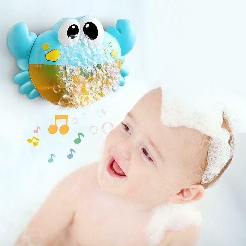 Adorable Red Plastic Cartoon Crab Baby Bath Toy With Music And Bubble Fun Machine