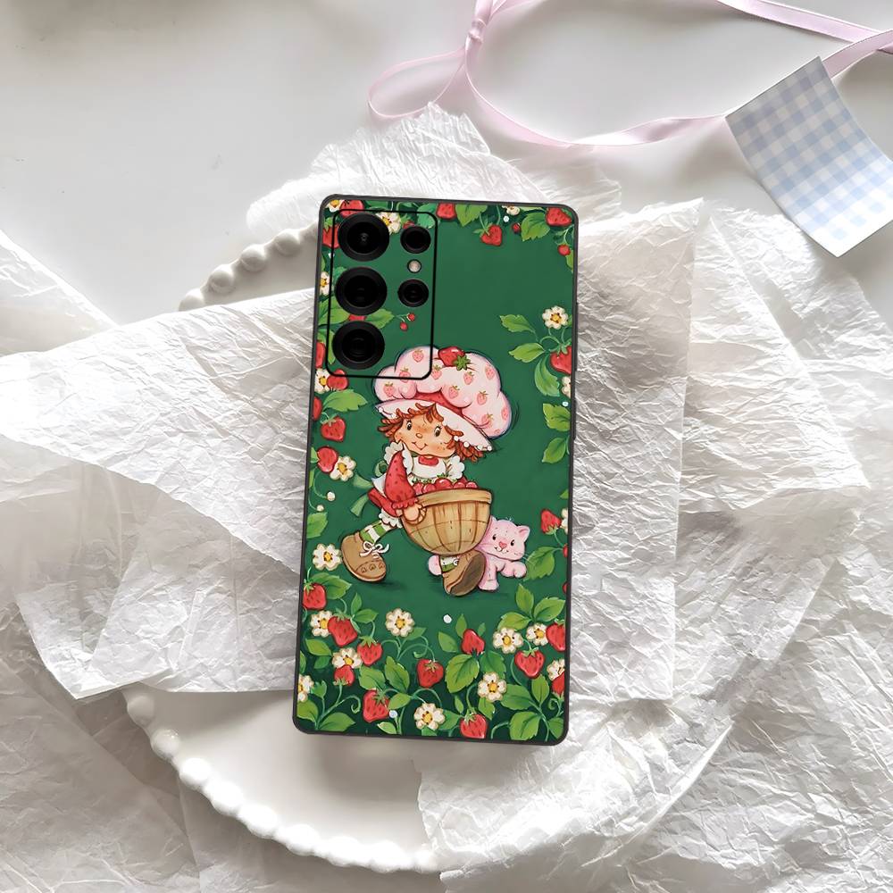 S-Strawberry-shortcake Girl Phone Case For Samsung S 24 Fe 25 Ultra Plus 20 Lite 21 30 22 23 24 22 Ultra 5G Fundas