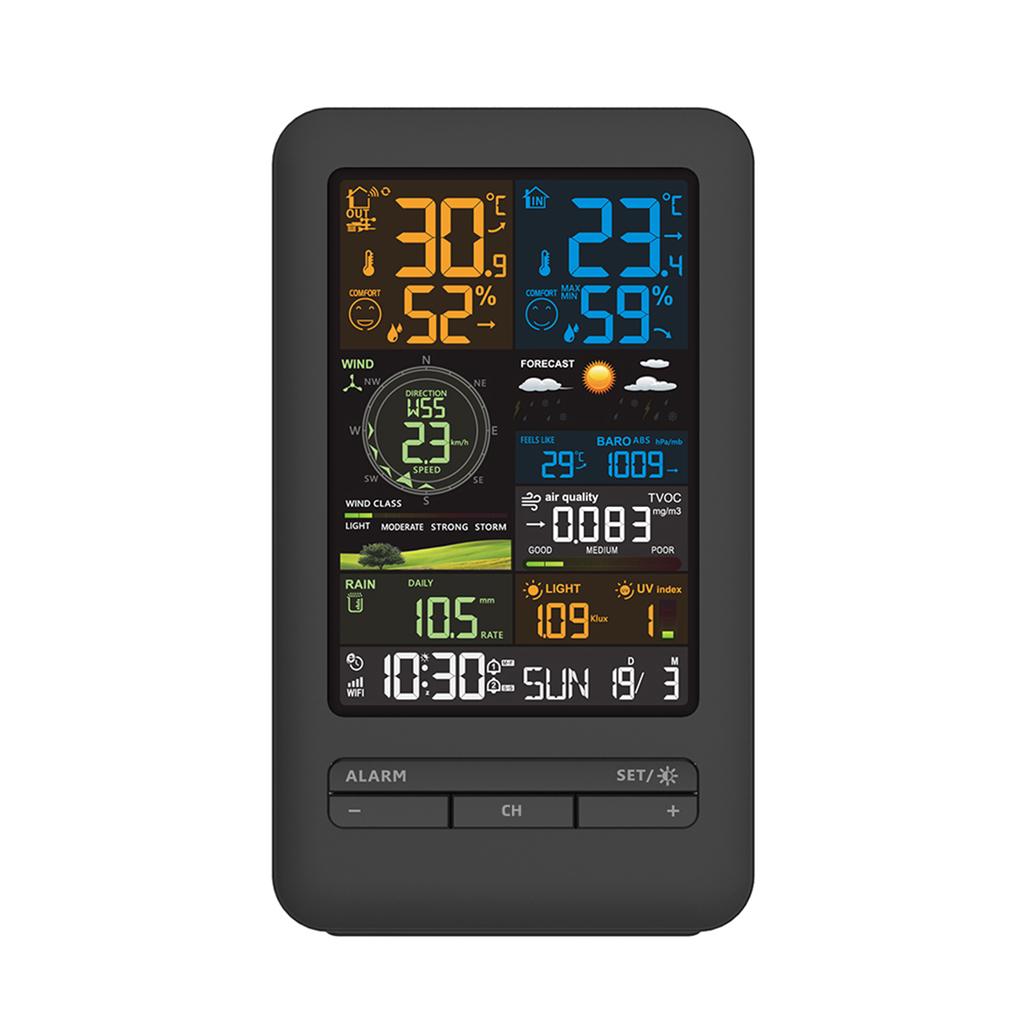 Stație meteo cu senzor Termometru pentru interior și exterior Stații meteo pentru acasă cu precipitații și vânt
