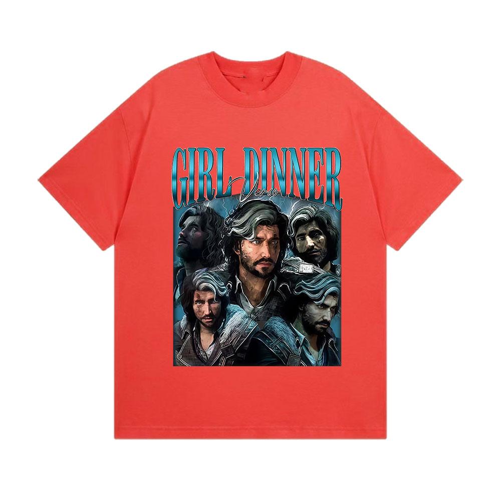 

Girl Dinner Verso Retro Graphic T Shirts Clair Obscur Expedition 33 Cosplay Clothing T-shirt Men s 100% Cotton Short Sleeve Tees S