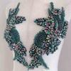 Luxury 3D Embroidered Crystal Rhinestone Wedding Patches Sew-On Flower Shape Decorations for Clothes Twill Fabric