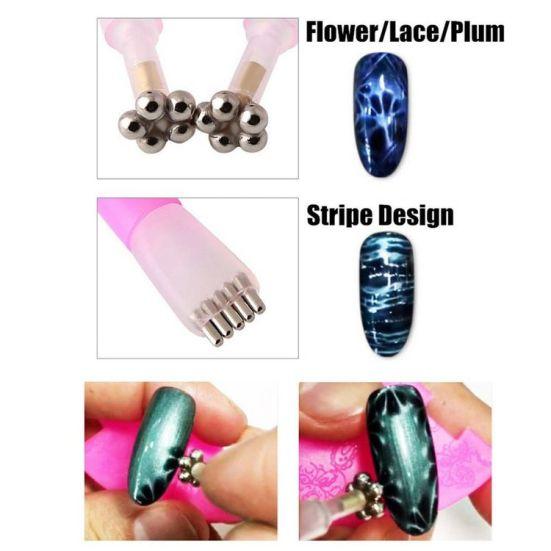 Caneta Magnética Olho de Gato Dupla Face para Nail Art DIY Polish 3D Ferramenta para Manicure com Gel UV