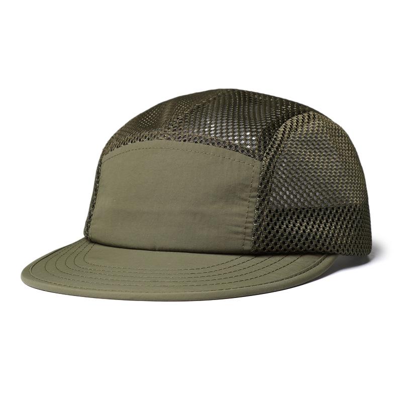 Flat-brimmed hip-hop baseball cap, unisex, quick-drying, breathable mesh, wide-brimmed sun hat, workwear-style duckbill cap
