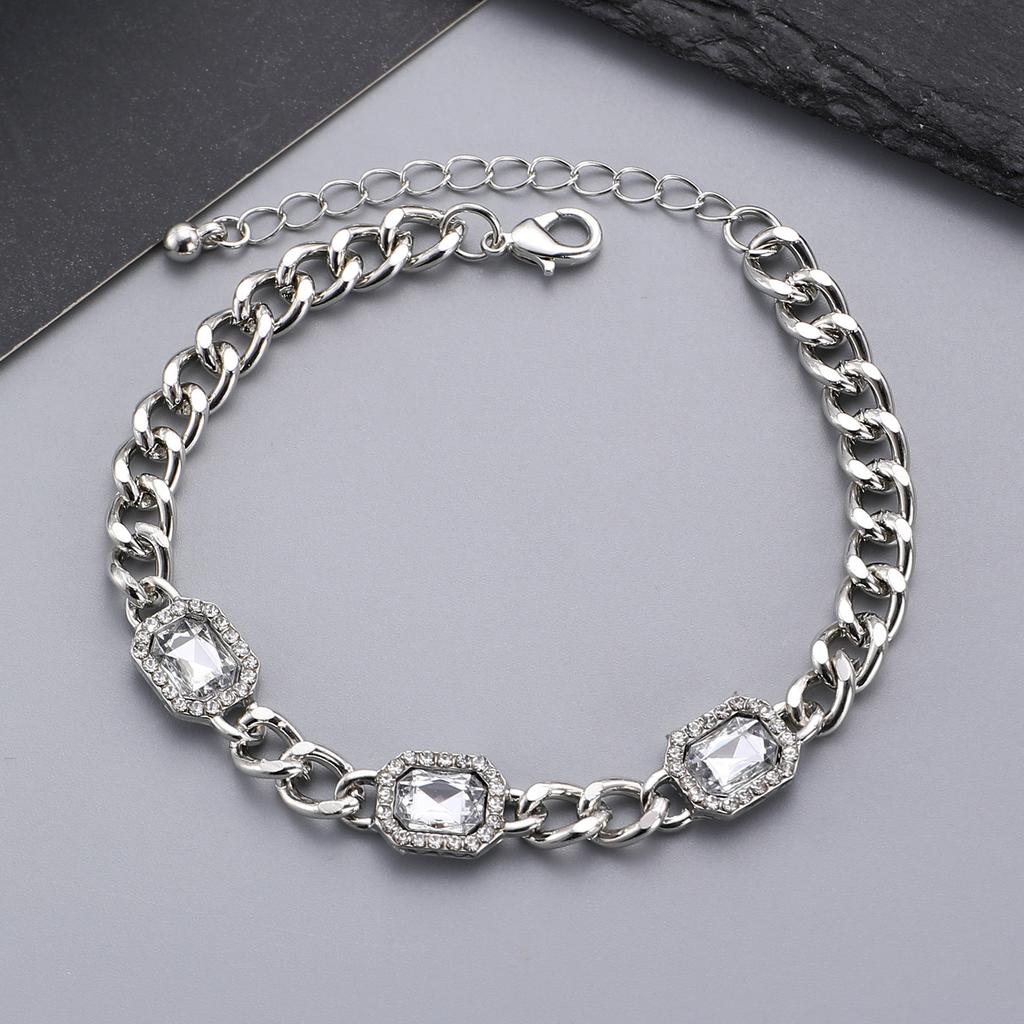 Summer accessories simple crystal colored zircon bracelet does not fade women's jewelry geometric multi-color bracelet wholesale