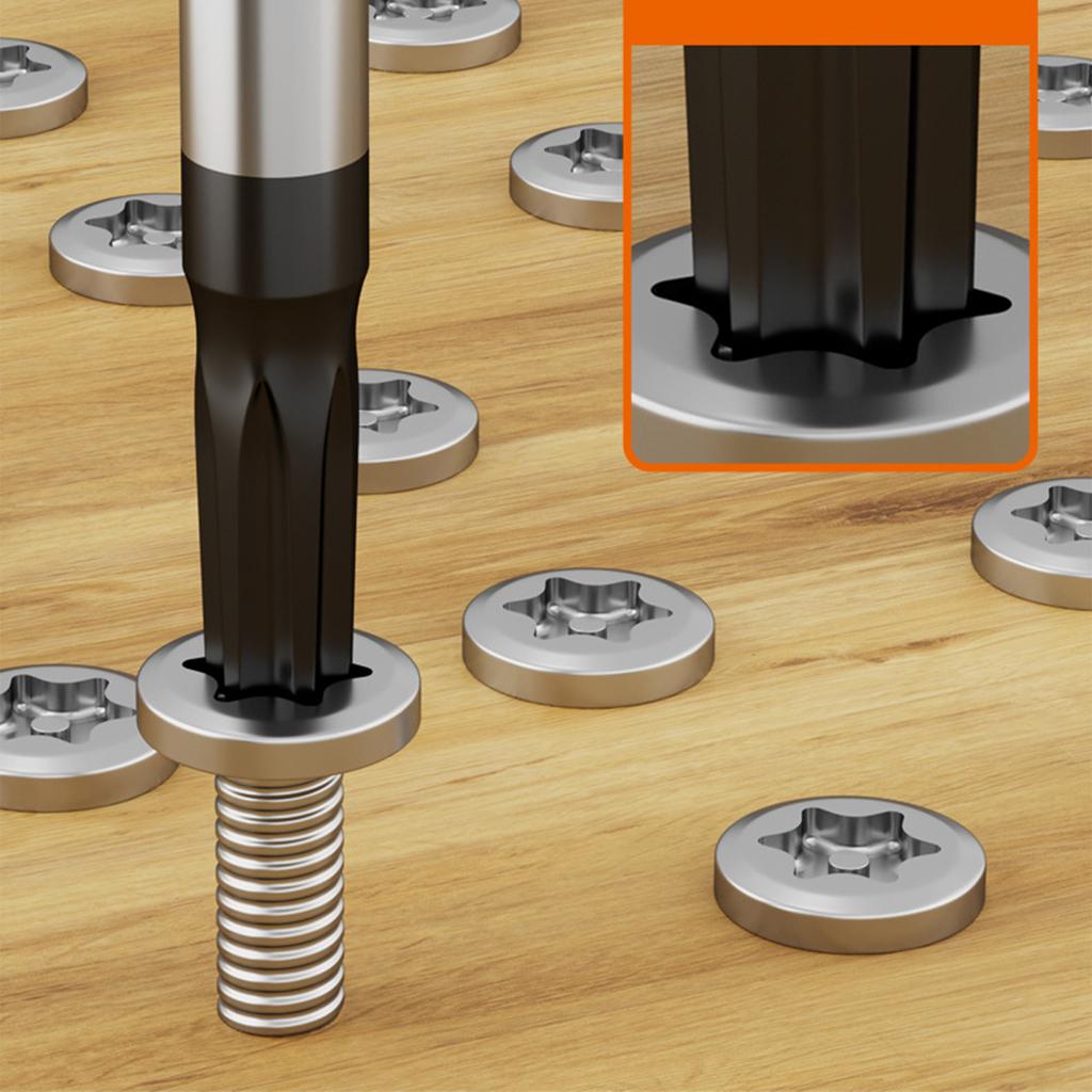 Durable Tamper Proof Screwdriver Magnetic Torx Screwdriver Long lasting and Durability CR-V Steel Tool Set of 6pcs