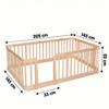 140×200cm Natural Wood Modular Baby Playpen, 7cm Standard-Compliant Gap, Rounded Edges, Universal Child Safety Fence for Indoors