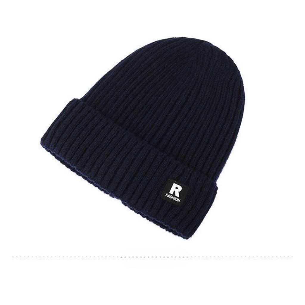 Men's Large-Fit Fleece-Lined Beanie - Thermal Knit Hat with Ear Flaps for Winter & Skiing