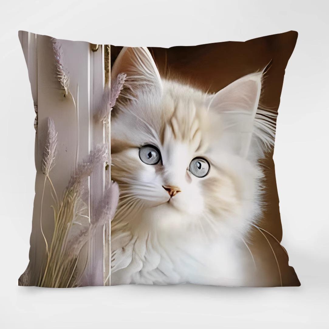 

Милый узор с изображением кошки Декоративная наволочка для гостиной, спальни, квадратная подушка, наволочка 45x45cm