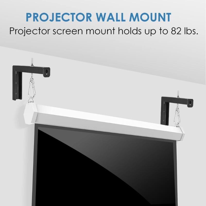 Universal Projectors Screen Wall Mounted Bracket Set L Bracket Style Hooks for Home Movie Screen Hanging
