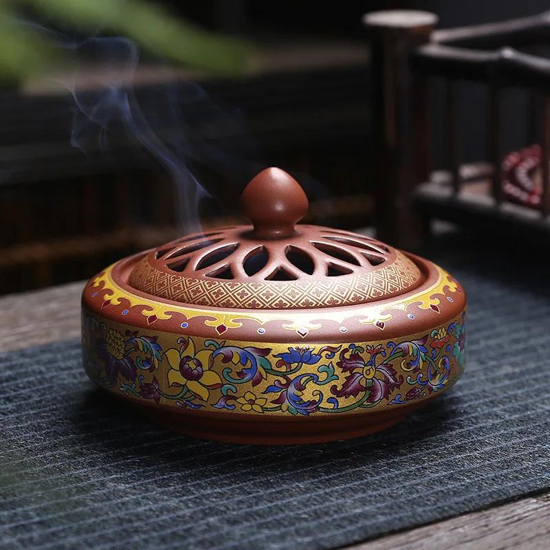 Bruciatore di Incenso Smalto Cloisonné Antico Opere d'Arte Decorazioni Design Creativo Uso Domestico Interni Raffinati Lore dell'Incenso Smalto Colorato Bruciatore di Incenso