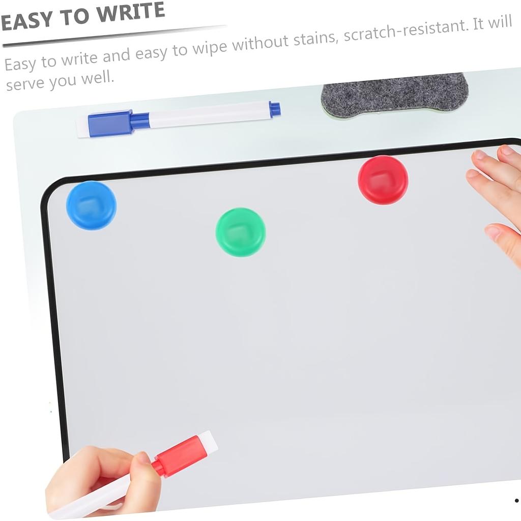 Small Dry Erase Board ,Double-Sided Whiteboard Stand,Magnetic Mini Dry Erase Board Comes with 3 Markers,2 Magnets and 1 Eraser
