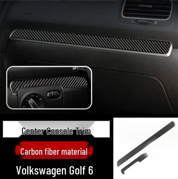 Interiér z uhlíkových vláken Středová konzole Rám řadicí páky & Lišta panelu AC CD pro VW Golf 6