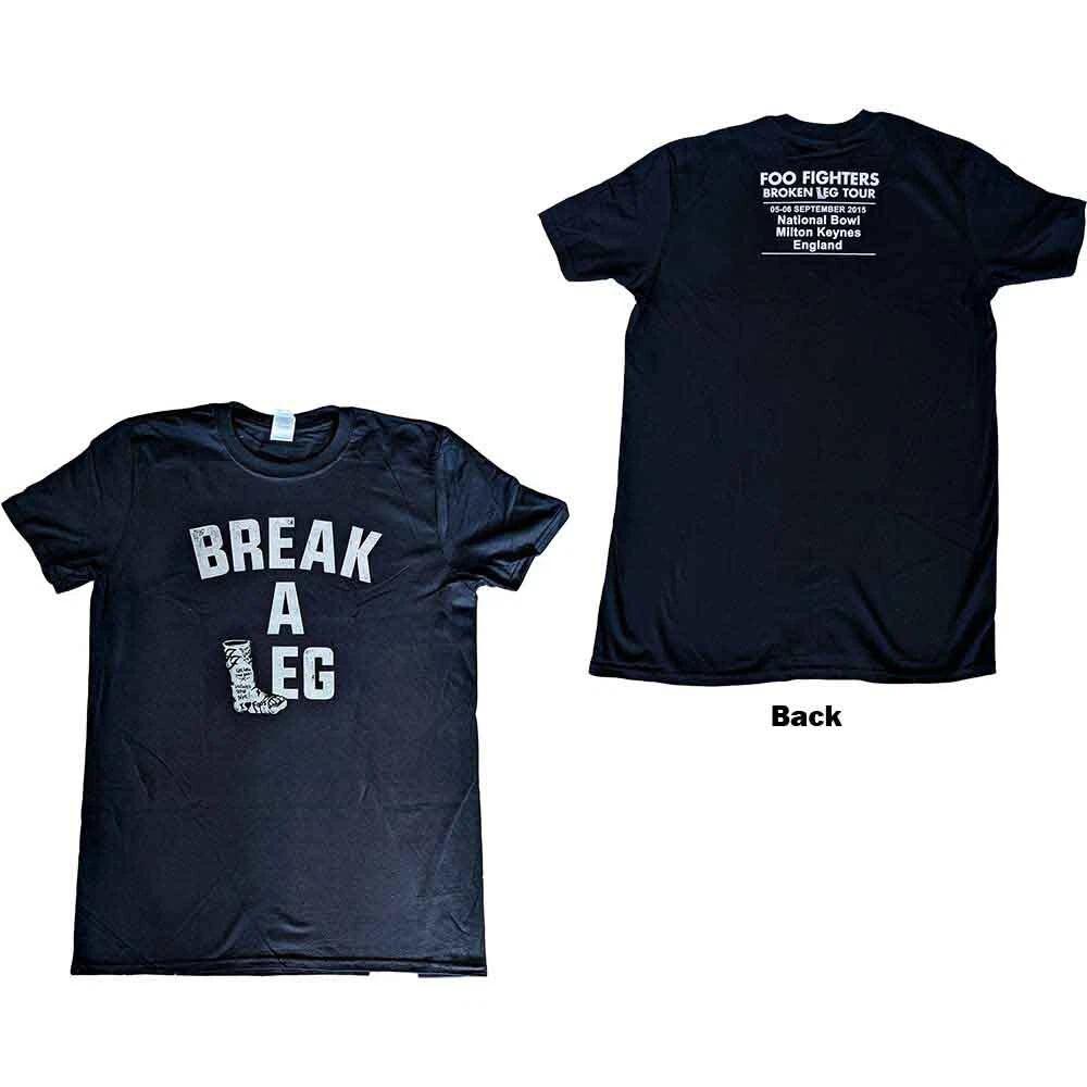 Foo Fighters Break A Leg Milton Keynes T-Shirt Black New M