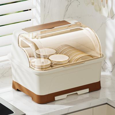 Abtropfgestell für Geschirr, Kunststoffschüssel, Geschirr, Essstäbchen, Aufbewahrungsbox mit Deckel für Küchenutensilien, Küchenteller, Tassen, Tablett, Besteck, Abtropfgestell
