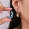 Chic Crescent Crescent Shape Inner Hollow Surface Dripping Earrings Stainless Steel Plated 18k Gold Trend Earrings