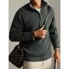 Mens Half-Zip Stand Collar Knit Sweater 2026 Fall Winter Vintage Preppy Casual Pullover