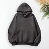 Men Fall Winter Hoodie Double Layers Solid Color Loose Big Pocket Soft Loose Pullover Long Sleeve Elastic Cuff Hooded Streetwear Men Hoodie