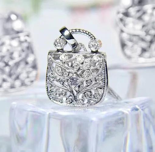 Modeschmuck Offenbare Tasche Damen Anhänger Halskette Temperament Luxus Platte Zirkon Pulloverkette