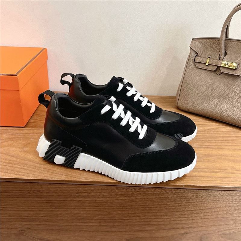 European high-end sports and leisure shoes new breathable simple leather lace-up running trend sports shoes
