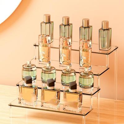 1-3 Layers Acrylic Display Stand Clear Display Riser Perfume Figurine Transparent Storage Rack Anime Figures Cupcake Shelf