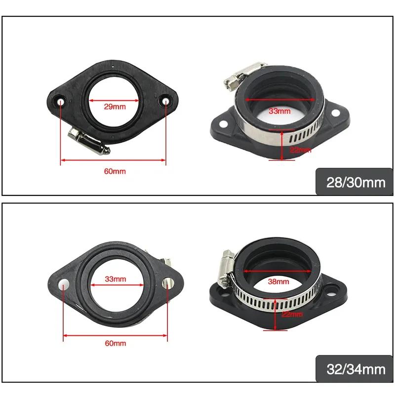 For KEIHIN MIKUNI KOSO PE Adapter Inlet Intake Pipe Rubber Fit PWK21-34 Motocross Air Intake Motorcycle Carburetor