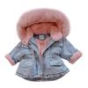 Giacca di Jeans Invernale da Bambina con Velluto Caldo e Spesso Cappotto Outwear per Bambina Toddler Parka per Bambina Neonato