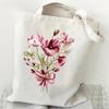 Shoulder Bag Wildflowers Canvas Tote Bag Women Daisy Rose Lavender Shopping Bag Student Plant Style Female Reusable Handbags