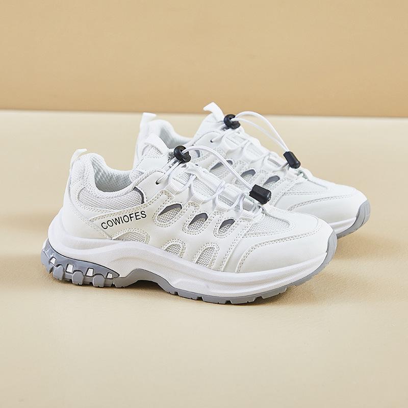 

Повседневные массивные кроссовки для женщин, кроссовки для папы, на платформе, со шнуровкой, для тренировок, удобные кроссовки для ходьбы, женские легкие спортивные кроссовки для бега 40 белый