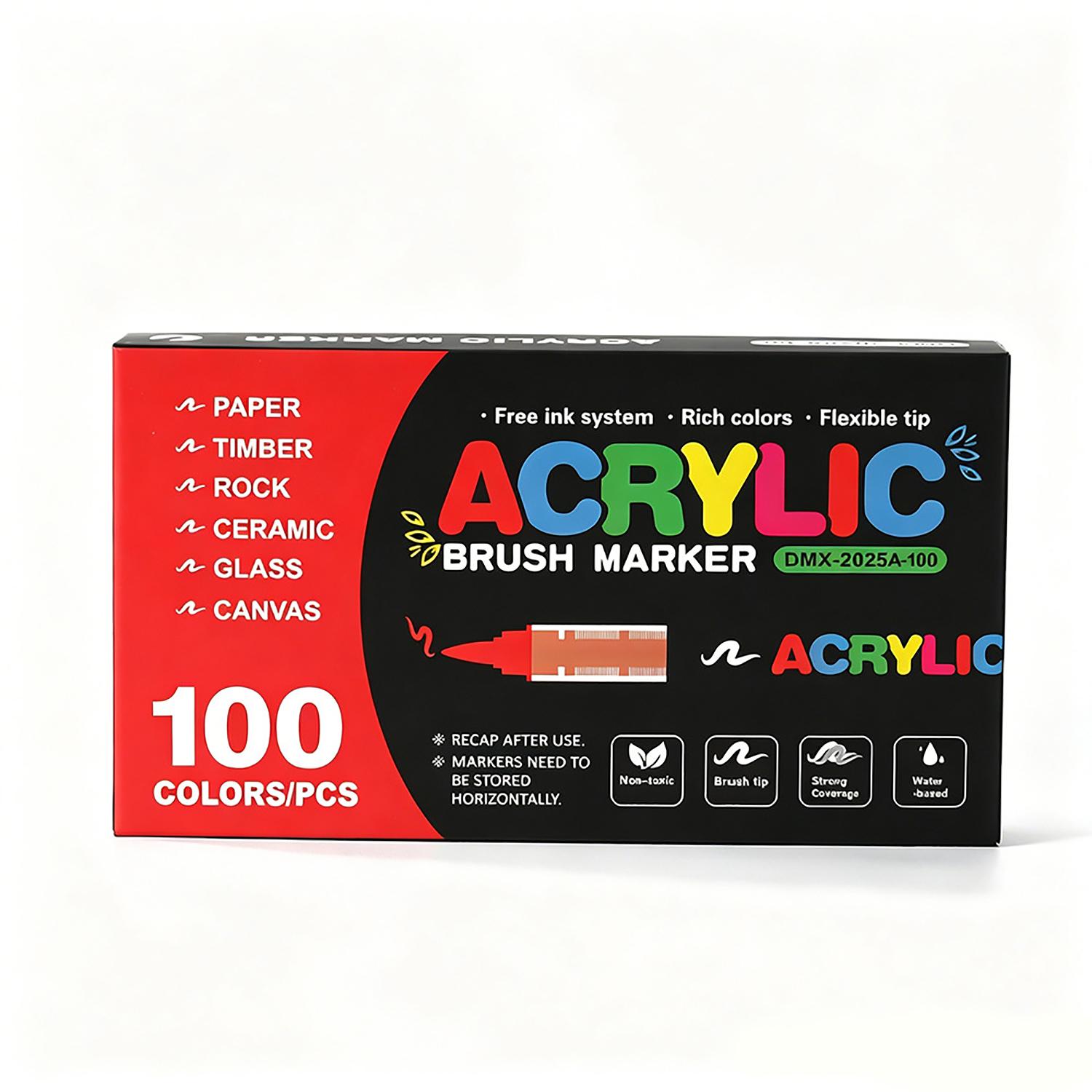12/24/36/48/60 Kleuren Acrylverf Pennen Markers Kwastpunt Verf Markers Voor Rots Schilderen Hout Steen Glas Cadeau DIY Ambachten