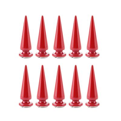 10 Pcs Metal Spike Rivets and Studs Screw Back for DIY Leather Craft (Red)