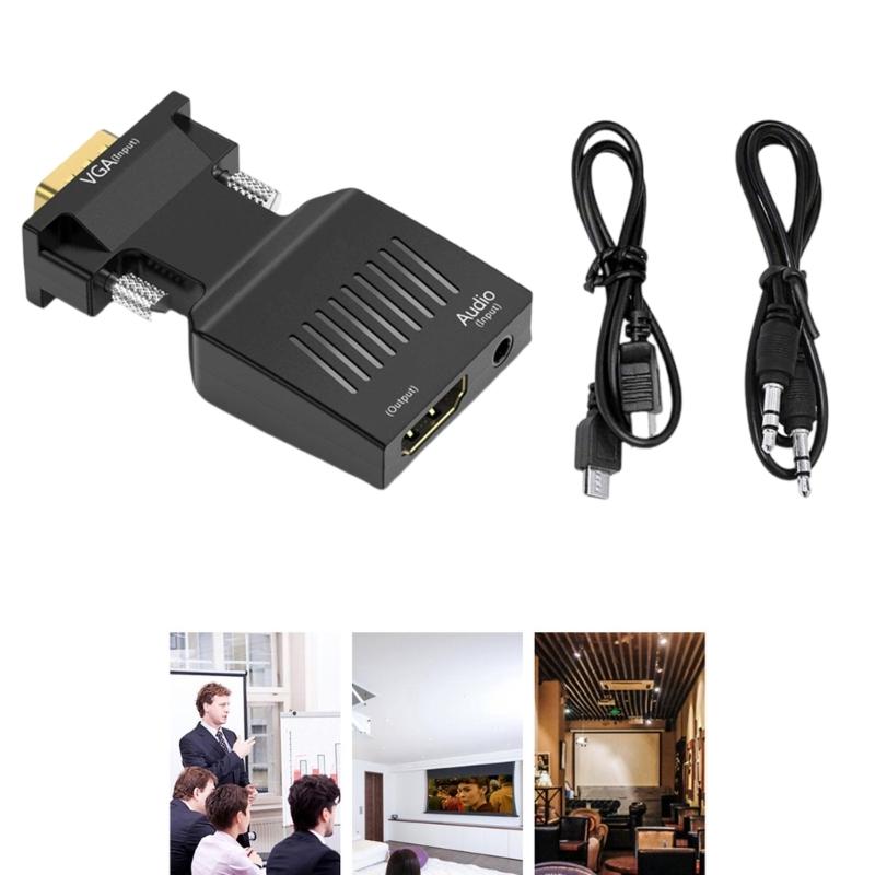 HDTV To VGA Adapter Converters Output Computer Set Top Box Connector Dongle for Laptop PC Monitors Projectors 3.5mm Cabl