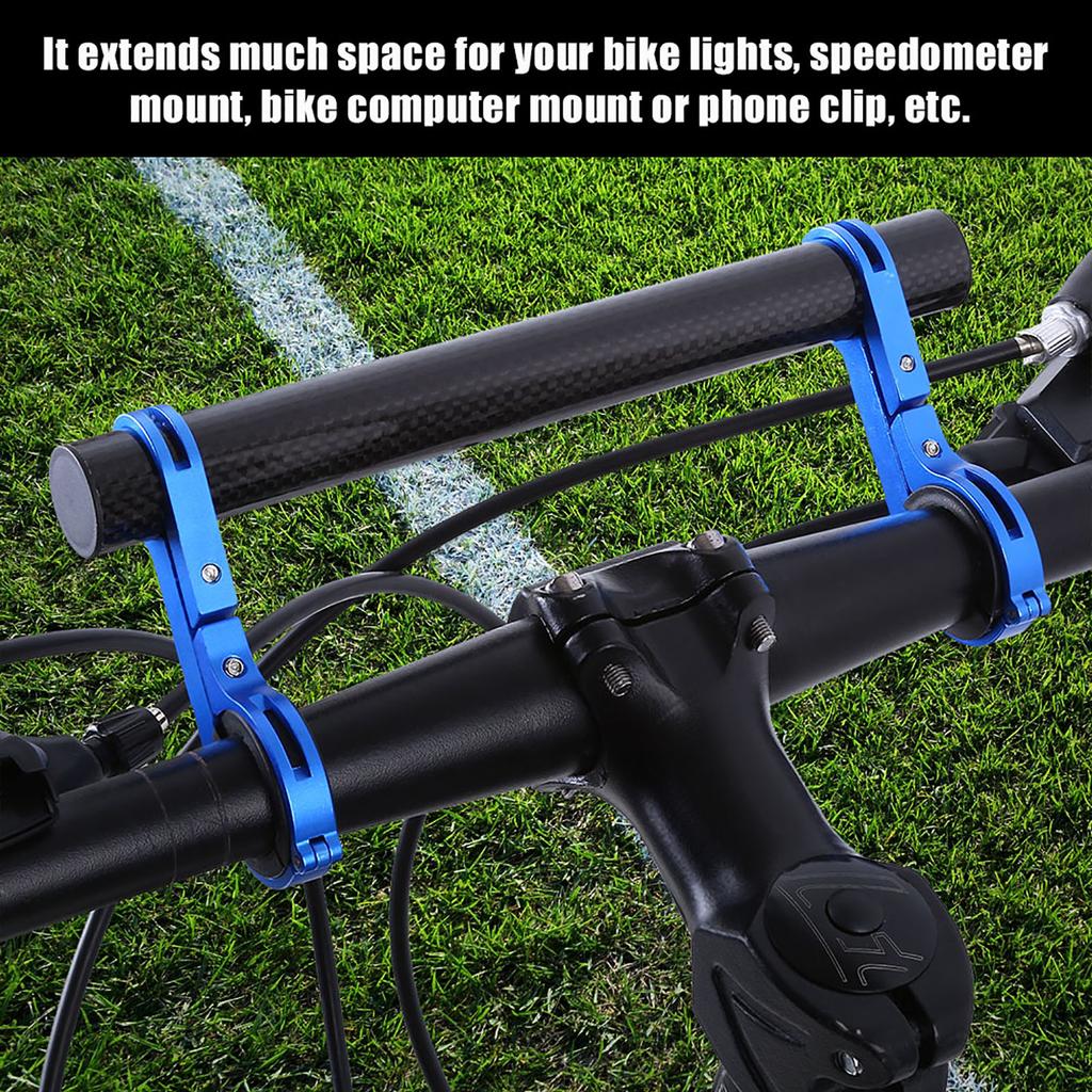 Bicycle Handlebar Bracket Extension Mount Holder for Bike Light Flashlight Speedometer(Blue)