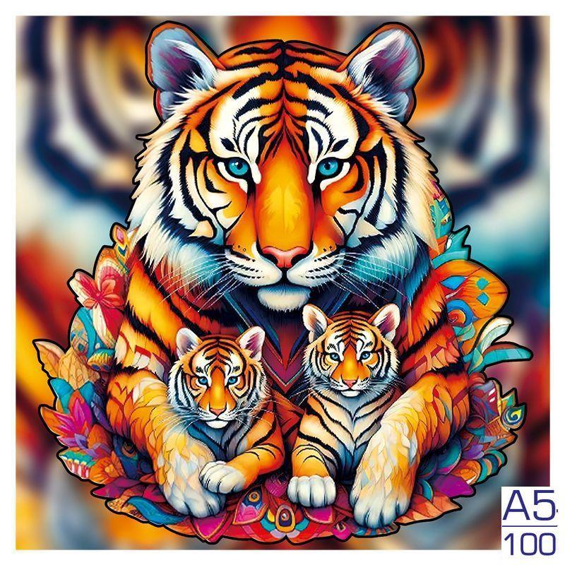 Non-Toxic 300Pcs Wooden Puzzle Color Cat Delicate Irregular Shape Puzzles Gratitude Adult Stress Reduction Family Interactive Toys Gift
