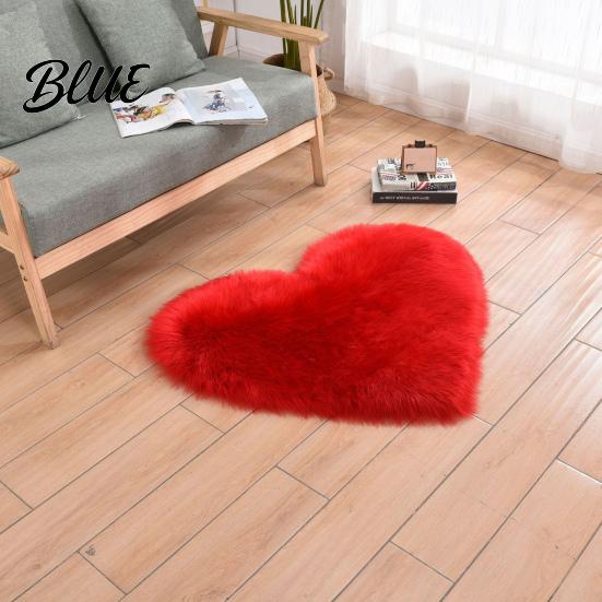Washable Mats Rug Living Room Soft Texture Water Absorption Mat Strong Love Heart Shape Non-slip