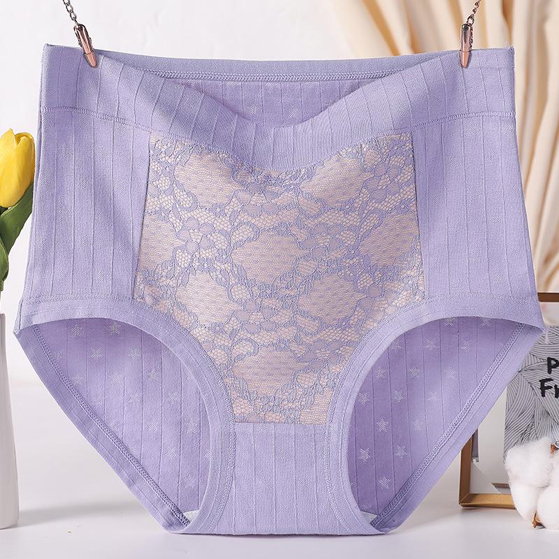 Middle-Aged Women's High Waist Pure Cotton Plus Size Briefs