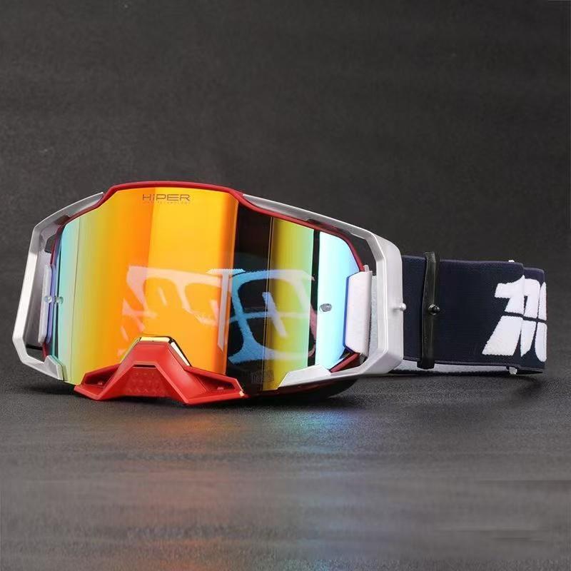 

New model with 100% quick release ARMEGA Outdoor sports cycling off-road motorcycle goggles, face mask, helmet, eye protection White frame color film