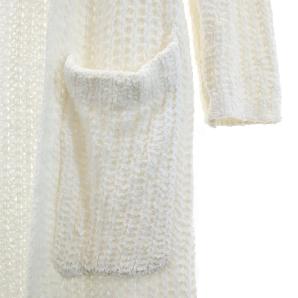 Ron Herman Long Sleeve Long Knit Cardigan S White Open-front Jacket Women Used