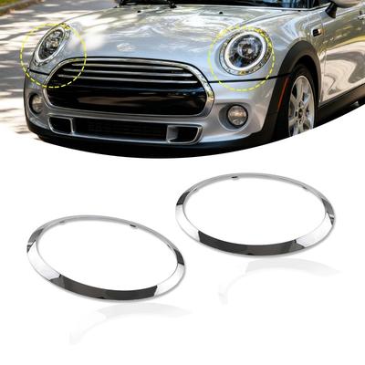 Dla Mini Dla Coopera F55 F56 F57 2014- Błyszczący Czarny/Posrebrzany Pierścień Reflektora Ramka Wykończenie Pokrywa 51137300631